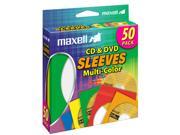 maxell 190134 Multi Color CD DVD Sleeve 50P