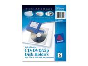 AVERY 73721 Self Adhesive CD DVD Zip Pockets Pack of 10