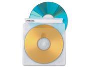 Fellowes 90659 50PK CD Sleeves Clear Vinyl Double Sided 100 CDs Capacity