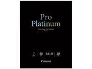 Canon USA 2768B022 Photo Paper Pro Platinum 80 lbs. Glossy 8 1 2 x 11 20 Sheets Pack