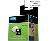 DYMO 30251 Address Labels 1 1 8 x 3 1 2 White 260 Box