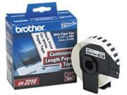 Brother DK2210 Continuous Paper Label Tape 1.1 x 100 ft. Roll White