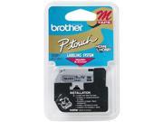 Brother P Touch M921 M Series Tape Cartridge for P Touch Labelers 3 8w Black on Silver