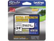 Brother 18mm 3 4 Black on White Extra Strength Super Adhesive Industrial Tape 8m 26.2 1 Pkg