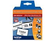 Brother DKN5224 2.1 in x 100 ft 54 mm x 30.4 m Black on White Non Adhesive Continuous Length Paper Tape