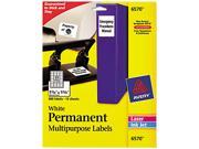 Avery 6570 Permanent ID Labels Laser Inkjet 1 1 4 x 1 3 4 White 480 Pack