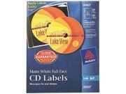 Inkjet Full Face CD Labels Matte White 40 Pack