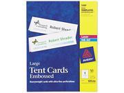 Avery 5309 Tent Cards White 3 1 2 x 11 1 Card Sheet 50 Cards Box