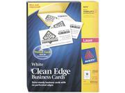 Avery 5870 Clean Edge Laser Business Cards White 2 x 3 1 2 10 Sheet 2000 Box