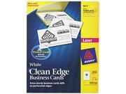 Laser Clean Edge Business Cards White Matte 10 Sheet 20 Sheets Pkg