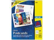 Avery 8383 Inkjet Glossy Photo Quality Postcards 4 1 4 x 5 1 2 Four per Sheet 100 Pack