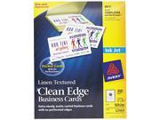 2 Side Printable Clean Edge Business Cards Inkjet 2 x 3 1 2 Linen Wht 200 Pk