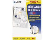 C Line 61217 Business Card Binder Pages Holds 20 Cards 8 1 8 x 11 1 4 Clear 10 Pack