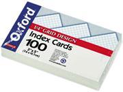 Oxford 02035 Grid Index Cards 3 x 5 White 100 Pack