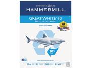 Hammermill Great White Recycled Copy Paper 92 Brightness 20lb 8 1 2 x 11 5000 Shts Ctn
