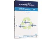Hammermill Great White Recycled Copy Paper 92 Brightness 20lb 11 x 17 500 Sheets Ream