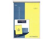 Mead 59880 Cambridge Premium Wirebound Legal Pad Legal Rule Letter Canary 70 Sheets Pad