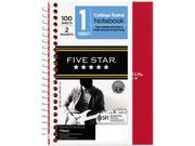 Five Star 45484 Wirebound Notebook College Rule 5 x 7 Perforated Poly Cover 100 sheets