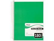 Mead 05682 Spiral Bound Notebook College Rule 8 x 10 1 2 White Twin wire 180 Sheets Pad