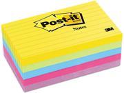 Post it Notes 635 5AU Ultra Color Notes 3 x 5 Lined Five Colors 5 100 Sheets Pads Pack