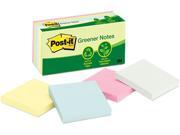 Post it Greener Notes 654 RP A Recycled Pastel Notes 3 x 3 Four Colors 12 100 Sheet Pads Pack