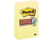 Post it Notes Super Sticky 660 5SSCY Super Sticky Notes 4 x 6 Lined Canary Yellow 5 90 Sheet Pads Pack