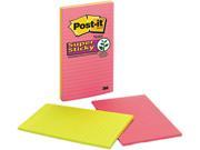 Post it Notes Super Sticky 5845 SSUC Super Sticky Notes 5 x 8 Lined Assorted Jewel Pop 4 45 Sheet Pads Pack