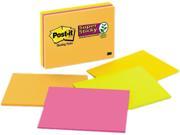 Post it Notes Super Sticky 6845 SSP Super Sticky Large Format Notes 8 x 6 Four Colors 4 45 Sheet Pads Pack