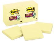 Post it 654 12SSCY Super Sticky Notes 3 x 3 Canary Yellow 12 90 Sheet Pads Pack