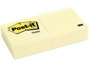 Post it Notes 630 6PK Original Notes 3 x 3 Lined Canary Yellow 6 100 Sheet Pads Pack