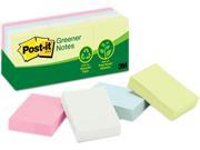 Post it Greener Notes 653 RP A Recycled Notes 1 1 2 x 2 Four Pastel Colors 12 100 Sheet Pads Pack