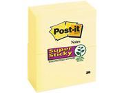 Post it Notes Super Sticky 655 12SSCY Super Sticky Notes 3 x 5 Canary Yellow 12 90 Sheet Pads Pack