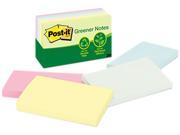 Post it Greener Notes 655 RP A Recycled Pastel Notes 3 x 5 Four Colors 5 100 Sheet Pads Pack