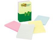Post it Greener Notes 660 RP A Recycled Notes 4 x 6 Lined Four Pastel Colors 5 100 Sheet Pads Pack