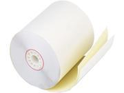 PM Company Two Ply Receipt Rolls 2 3 4 x 90 ft White Canary 50 Carton