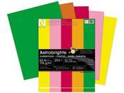 Wausau Paper 21003 Astrobrights Colored Card Stock 65 lbs. 8 1 2 x 11 Assorted 250 Sheets
