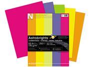Wausau Paper 21004 Astrobrights Colored Card Stock 65 lbs. 8 1 2 x 11 Assorted 250 Sheets
