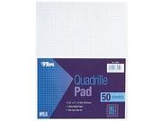 Tops 33051 Quadrille Pads 5 Squares inch 8 1 2 x 11 White 50 Sheets Pad