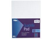 Tops 33061 Quadrille Pads 6 Squares inch 8 1 2 x 11 White 50 Sheets Pad