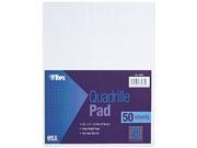 Tops 33081 Quadrille Pads 8 Squares inch 8 1 2 x 11 White 50 Sheets Pad