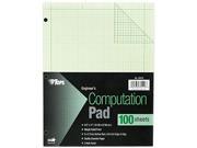 Tops 35510 Engineering Computation Pad 5 Squares Quad Rule Ltr Green 100 Sheet Pad