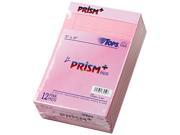 Tops 63050 Prism Plus Colored Jr. Legal Writing Pads 5 x 8 Pink 50 Sheet Pads 12 Pack