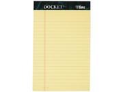Tops 63350 Docket Ruled Perforated Pad Jr. Legal Ruling 5 x 8 Canary 12 50 Sheet Pads Pack