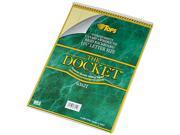 Tops 63621 Docket Wirebound Ruled Pad w Cover Legal Rule Ltr Canary 70 Sheets Pad