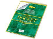 Tops 63631 Docket Wirebound Ruled Pad w Cover Legal Rule Ltr White 70 Sheets Pad
