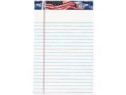 Tops 75101 American Pride Writing Pad Jr. Legal Rule 5 x 8 White 12 50 Sheet Pads Pack