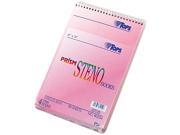 Tops 80254 Spiral Steno Notebook Gregg Rule 6 x 9 Pink 4 80 Sheet Pads Pack