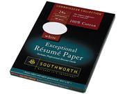 Southworth R14CF 100% Cotton Resume Paper White 24 lbs. Wove 8 1 2 x 11 100 Box 1 Box
