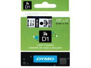 Dymo D1 43610 0.25 Tape 0.25 Width x 23 ft Length 1 Roll Polyester Thermal Transfer Clear
