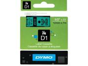 Dymo D1 45019 Tape 0.50 Width x 23 ft Length 1 Each Polyester Thermal Transfer Black Green